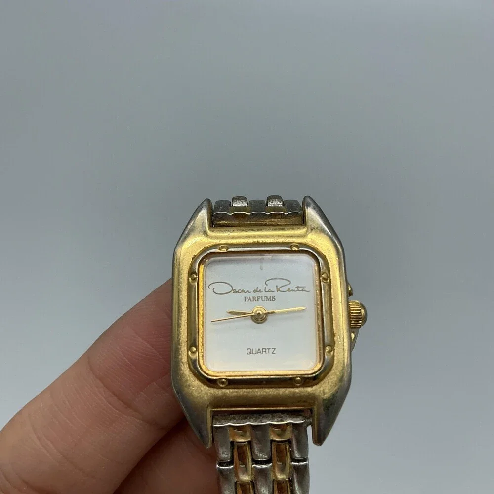 Vintage Oscar de la Renta Parfums Womens Watch 22mm Two Tone New Battery 7.5